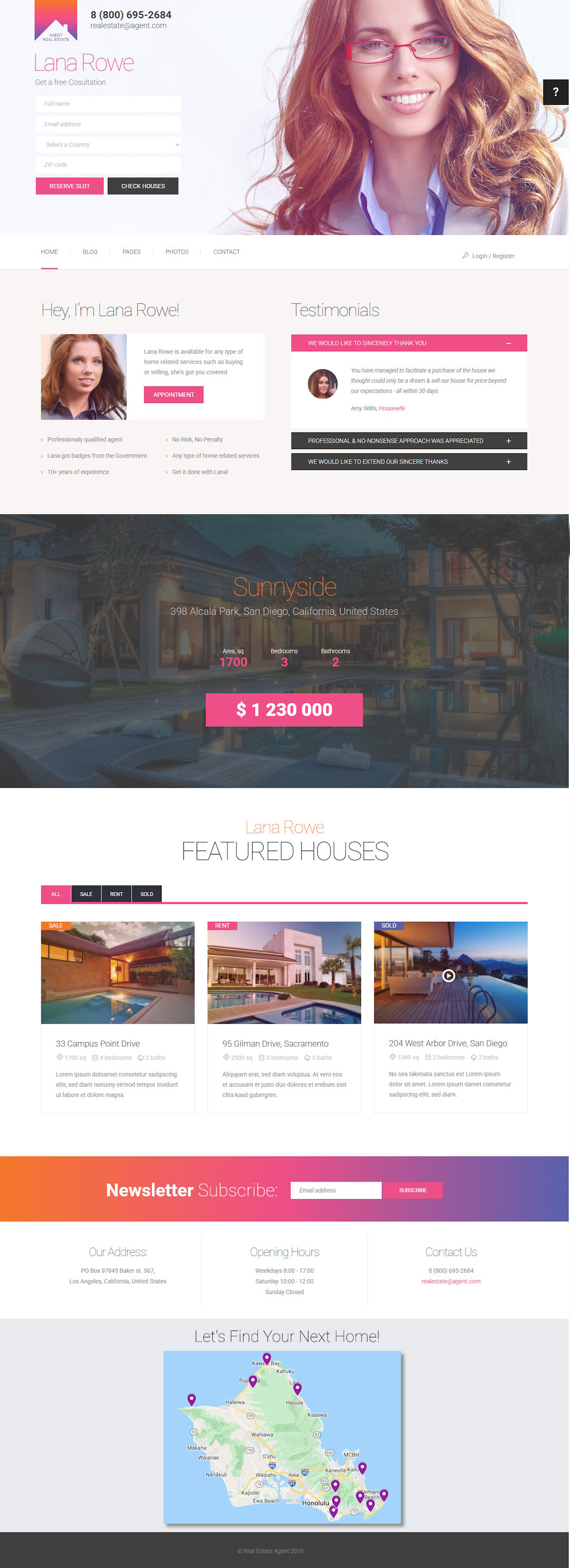 Female Real Estate Agent Website Example – Clean Design Launch