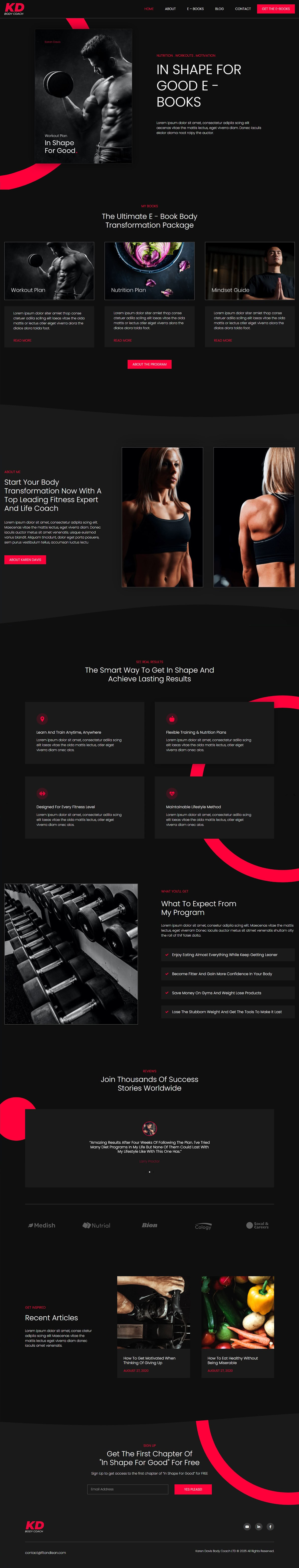 Gym Fitness and Health Website Example - Clean Design Launch