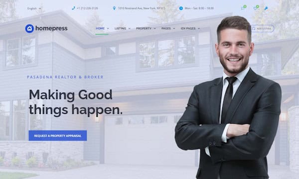 Male Real Estate Agent – Clean Design Launch