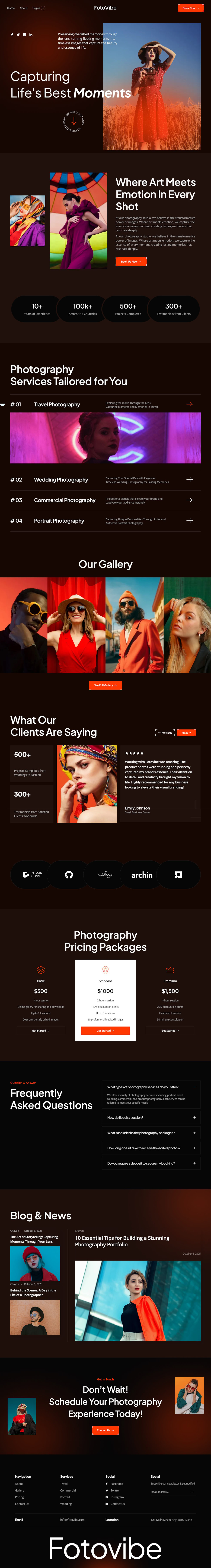 Professional Photographer Website Example – Clean Design Launch