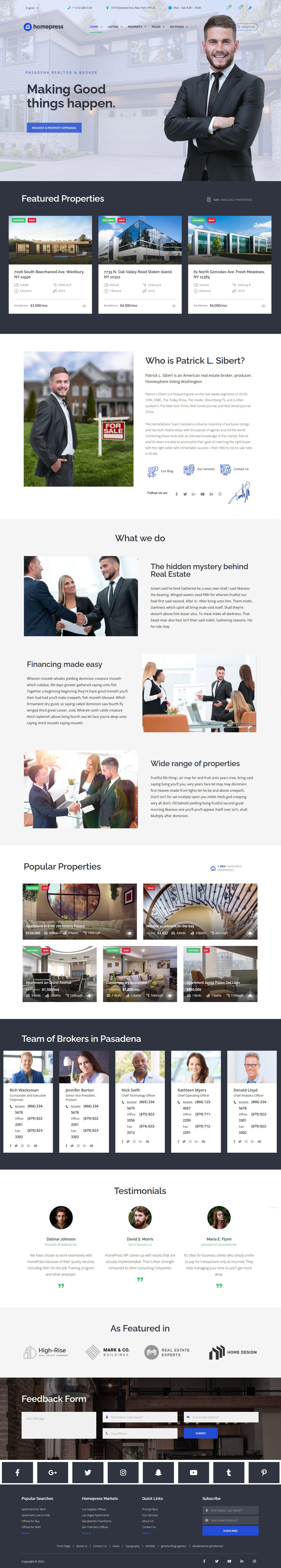 Male Real Estate Agent Website Example – Clean Design Launch