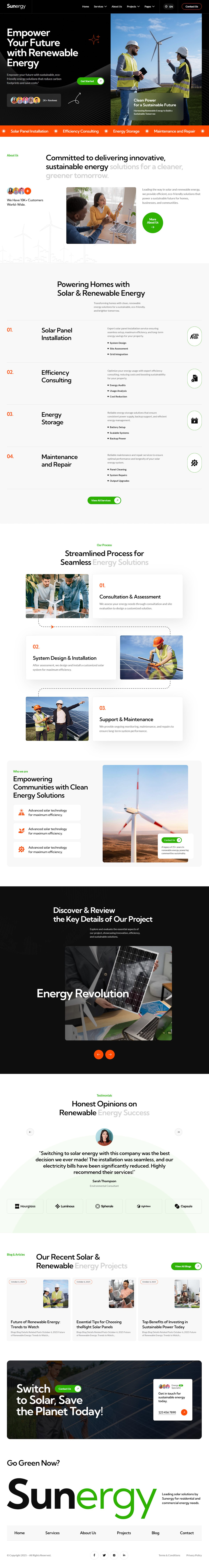 Solar Power Company Website Example – Clean Design Launch